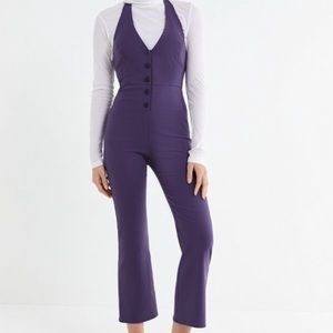 Vintage UO Button-Front Halter Jumpsuit